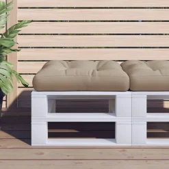 Décorations-vidaXL Coussin de palette 50x50x12 cm tissu Taupe