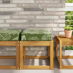 vidaXL Coussin de Siège d'Extérieur Feuilles Vertes 40 x 40 x 8 cm