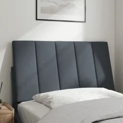 Lits & Accessoires-vidaXL Coussin de tête de lit Hanko 80 cm velours Gris foncé