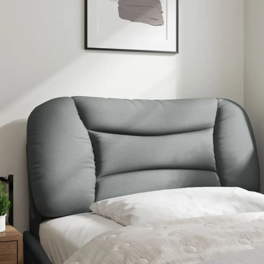 Lits & Accessoires-vidaXL Coussin de tête de lit Hvar 80 cm tissu Gris clair