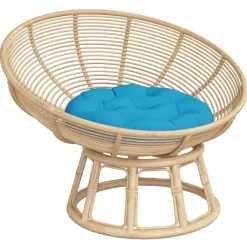 Décorations-vidaXL Coussin rond Ø 60 x11 cm tissu oxford Bleu clair