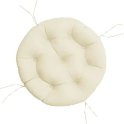 Décorations-vidaXL Coussin rond crème Ø 60 x11 cm tissu oxford Cr&egrave;me