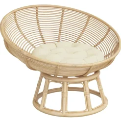 Décorations-vidaXL Coussin rond crème Ø 60 x11 cm tissu oxford Cr&egrave;me
