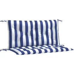 vidaXL Coussins de banc de jardin lot de 2 rayures bleues et blanches