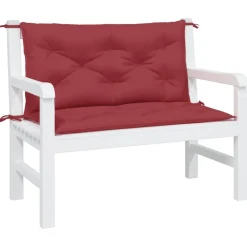 Décorations-vidaXL Coussins de banc de jardin lot de 2 tissu Oxford Rouge bordeaux