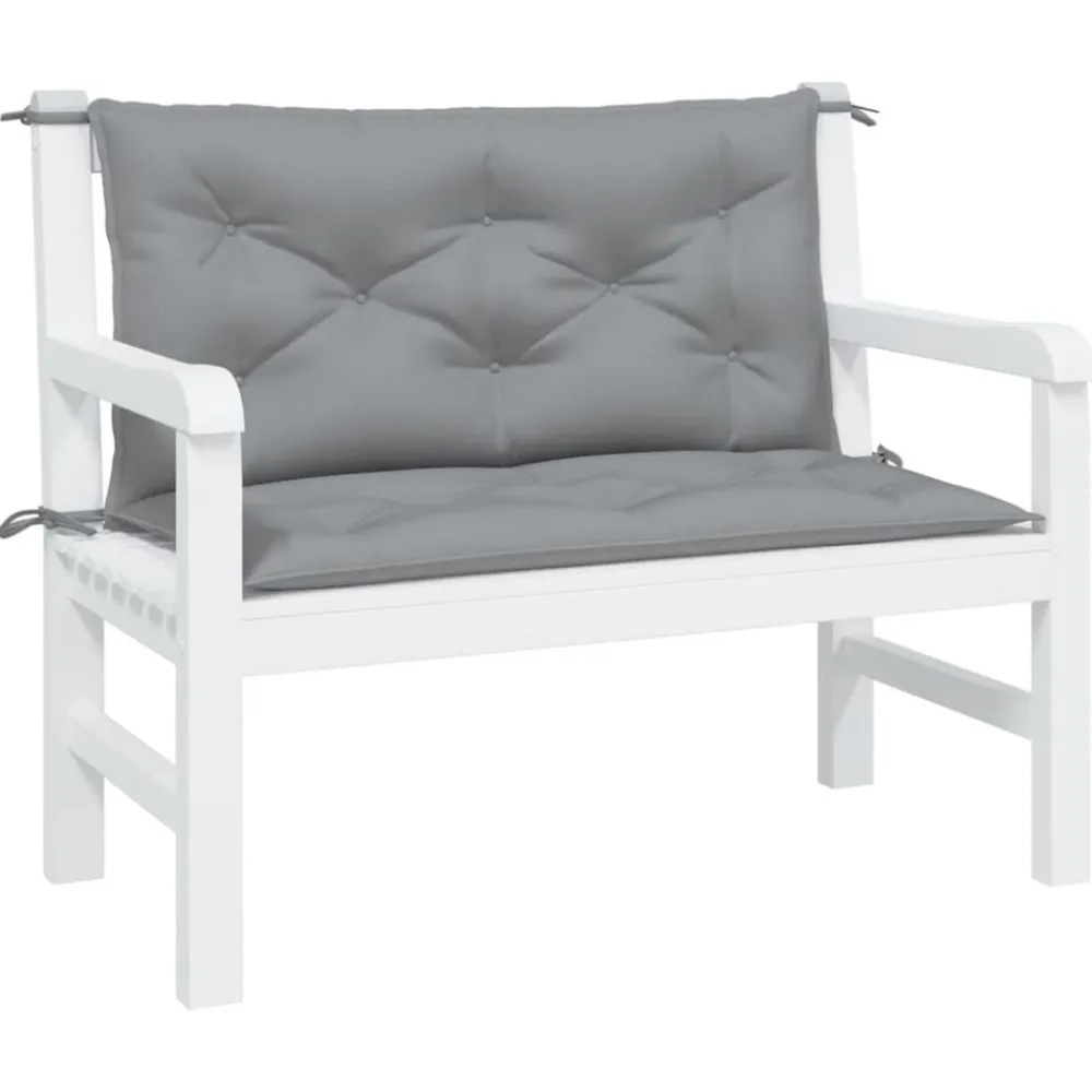 Décorations-vidaXL Coussins de banc jardin lot de 2 100x50x7 cm tissu Oxford Gris
