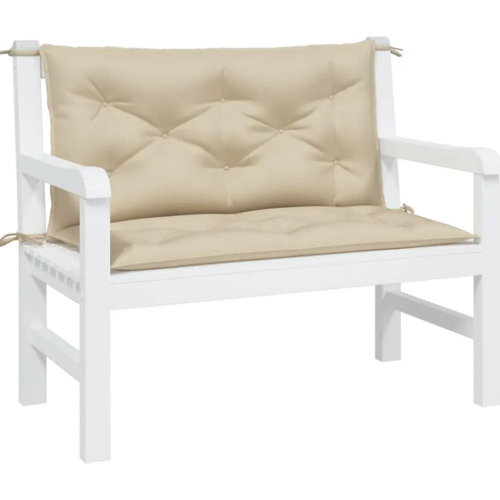 Décorations-vidaXL Coussins de banc jardin lot de 2 100x50x7 cm tissu Oxford Beige