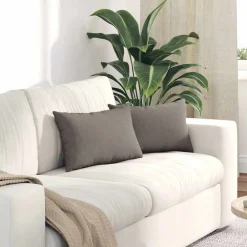Décorations-vidaXL Coussins de canapé 2 pcs 50 x 30 cm tissu Taupe