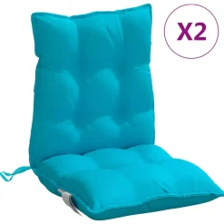 Décorations-vidaXL Coussins de chaise à dossier bas lot de 2 Turquoise