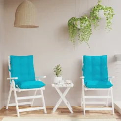 Décorations-vidaXL Coussins de chaise à dossier bas lot de 2 Turquoise