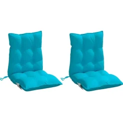 Décorations-vidaXL Coussins de chaise à dossier bas lot de 2 Turquoise