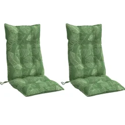Décorations-vidaXL Coussins de chaise à dossier haut lot de 2 modèle de feuille Design &agrave; feuille