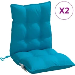 vidaXL Coussins de chaise à dossier bas lot de 2 clair