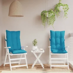 Décorations-vidaXL Coussins de chaise à dossier haut lot de 2 Bleu clair