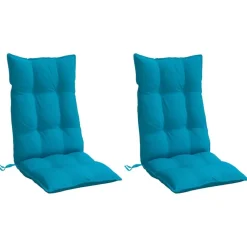 Décorations-vidaXL Coussins de chaise à dossier haut lot de 2 Bleu clair