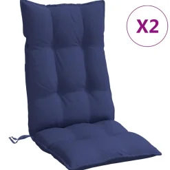 vidaXL Coussins de chaise à dossier haut lot de 2