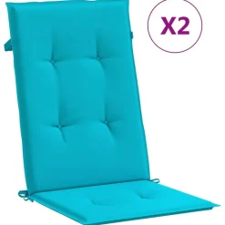 vidaXL Coussins de chaise à dossier haut lot de 2 tissu