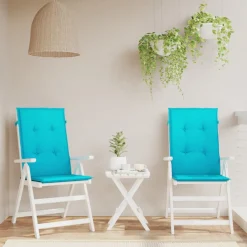 vidaXL Coussins de chaise à dossier haut lot de 2 tissu