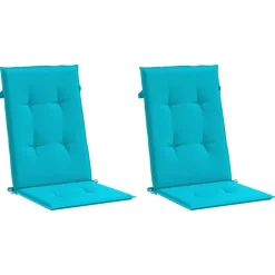 vidaXL Coussins de chaise à dossier haut lot de 2 tissu