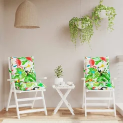 vidaXL Coussins de chaise à dossier bas lot de 2
