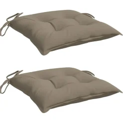 Décorations-vidaXL Coussins de chaise lot de 2 40x40x7 cm tissu oxford Taupe