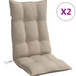 vidaXL Coussins de chaise à dossier haut lot de 2 tissu oxford