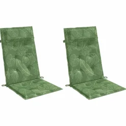 vidaXL Coussins de chaise à dossier haut lot de 2 modèle de feuille