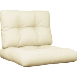 Décorations-vidaXL Coussins de palette lot de 2 crème tissu Cr&egrave;me
