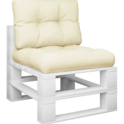 Décorations-vidaXL Coussins de palette lot de 2 crème tissu Cr&egrave;me
