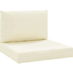 vidaXL Coussins de palette lot de 2 blanc crème tissu oxford