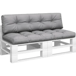 Décorations-vidaXL Coussins de palette lot de 2 tissu Gris