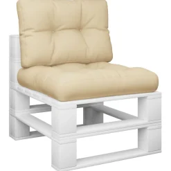 Décorations-vidaXL Coussins de palette lot de 2 tissu Beige