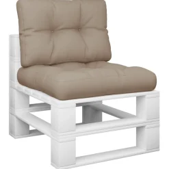 Décorations-vidaXL Coussins de palette lot de 2 tissu Taupe