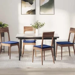 Décorations-vidaXL Coussins de siège 4 pcs 40 x 40 x 3 cm Velours Bleu police