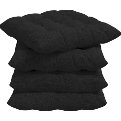Décorations-vidaXL Coussins de siège 4 pcs 40 x 40 x 6 cm tissu Noir