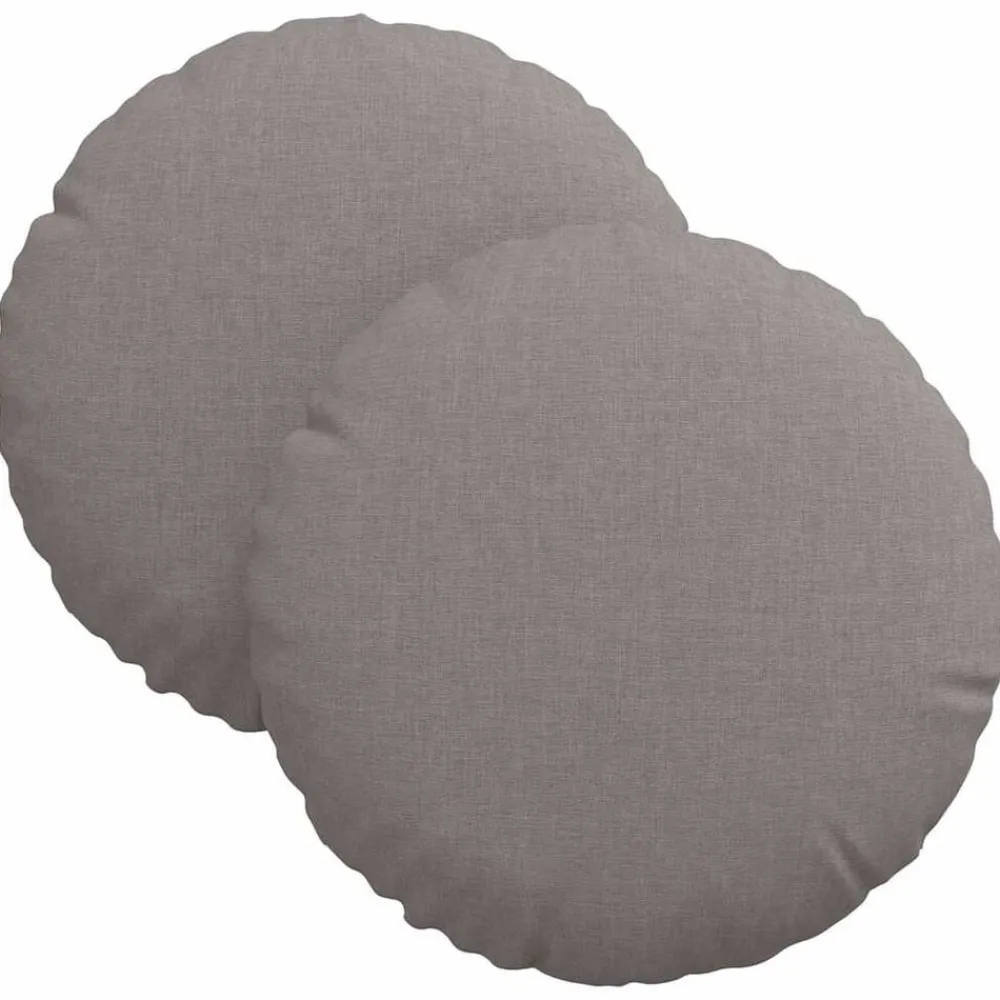 Décorations-vidaXL Coussins de siège 2 pcs Ø30 x 13 cm tissu Taupe