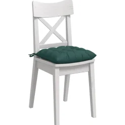 Décorations-vidaXL Coussins de siège 4 pcs 40 x 40 x 6 cm tissu Vert foncé