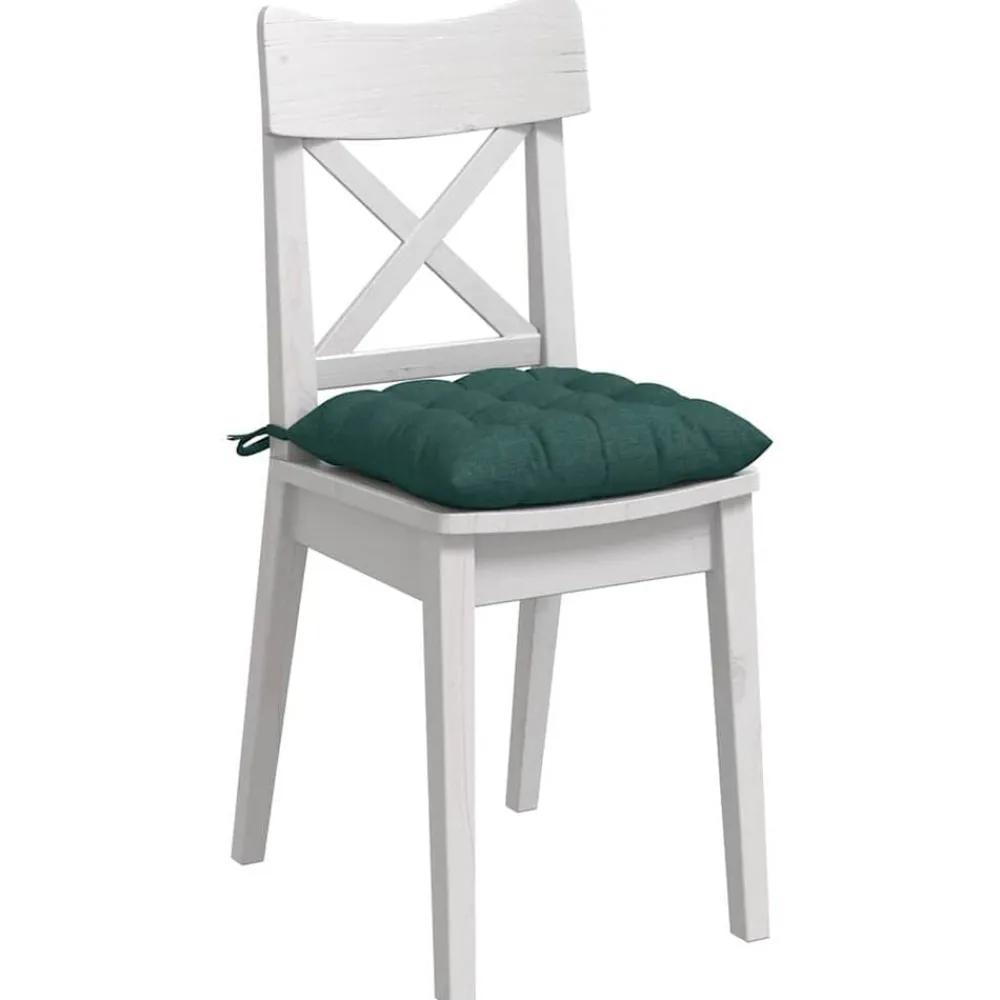 Décorations-vidaXL Coussins de siège 4 pcs 40 x 40 x 6 cm tissu Vert foncé
