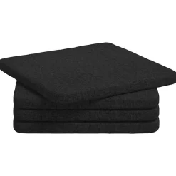 Décorations-vidaXL Coussins de siège 4 pcs 40 x 40 x 3 cm tissu Noir