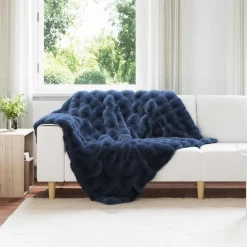vidaXL Couverture antidérapante en fausse de lapin Olite