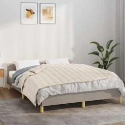 Linge-vidaXL Couverture lestée Crème clair 120x180 cm 5 kg Tissu Cr&egrave;me