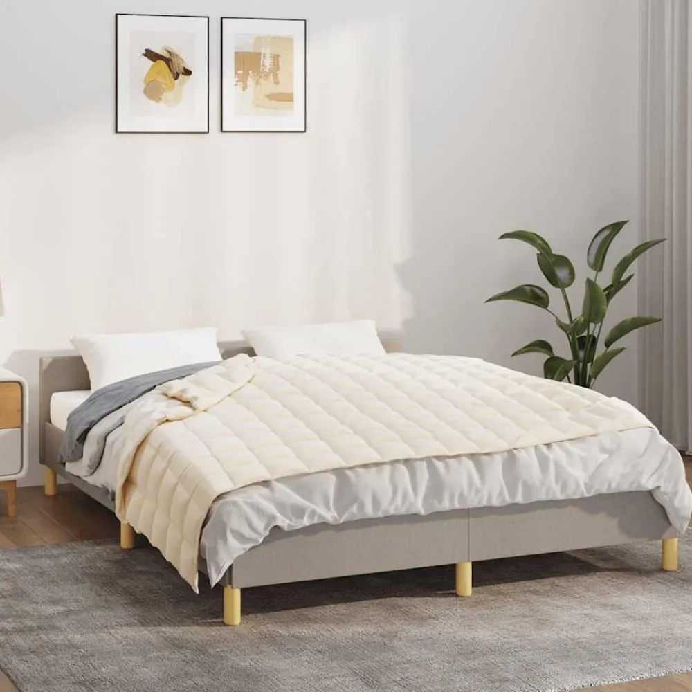 vidaXL Couverture lestée Crème clair 120x180 cm 9 kg Tissu