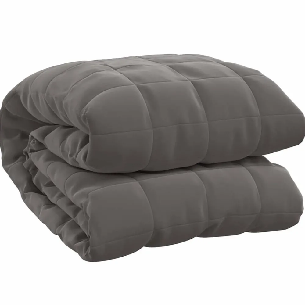 Linge-vidaXL Couverture lestée 200x200 cm 13 kg Tissu Gris