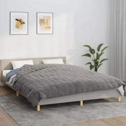 Linge-vidaXL Couverture lestée 200x200 cm 13 kg Tissu Gris