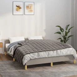Linge-vidaXL Couverture lestée 120x180 cm 5 kg Tissu Gris