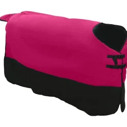 vidaXL Couverture Équine Rose et Noir 75 cm Polyester