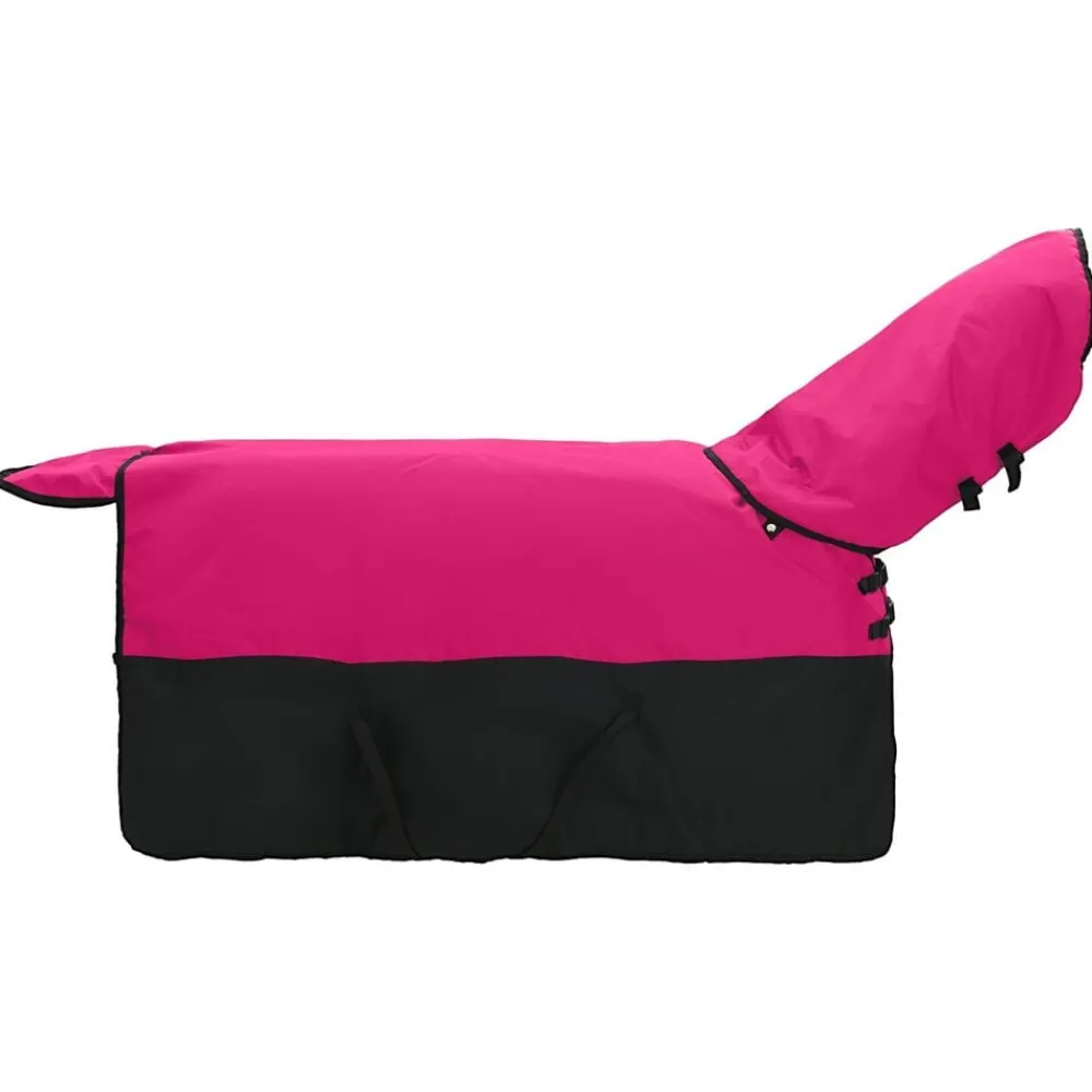 Loisirs De Plein Air-vidaXL Couverture Équine Rose et Noir 75 cm Polyester Rouge Bordeaux et noir