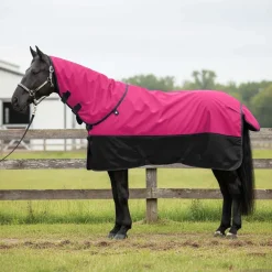 Loisirs De Plein Air-vidaXL Couverture Équine Rose et Noir 75 cm Polyester Rouge Bordeaux et noir