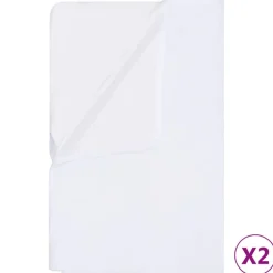 vidaXL Couvre-matelas imperméables 2 pcs Coton 140x200 cm Blanc