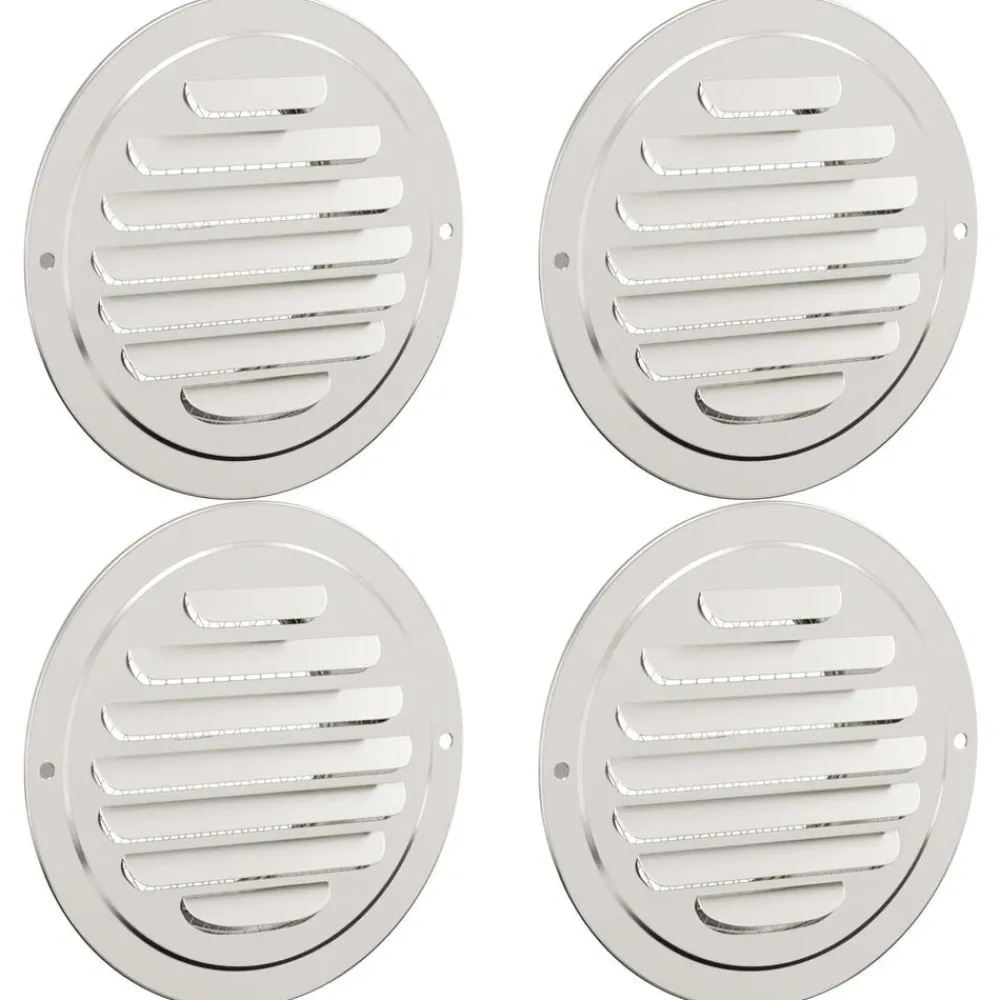 vidaXL Couvre-vent Air 4 pcs Argent 80 mm Acier inoxydable